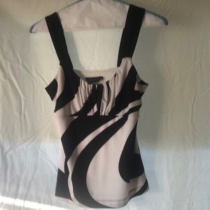 Women’s white and black striped tank blouse..